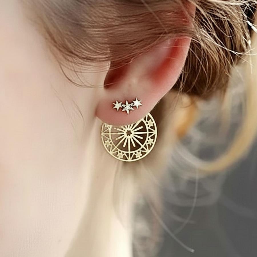 Qoo10] ピアス 可愛い 丸い 星 六芒星 スター