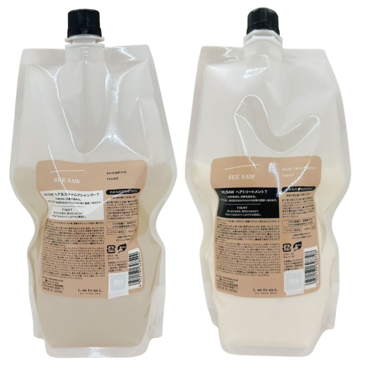 【セット品】シーソー ヘア＆スキャルプシャンプーT タイト 800ml＆ ヘアトリートメントT 800ml　詰替え用