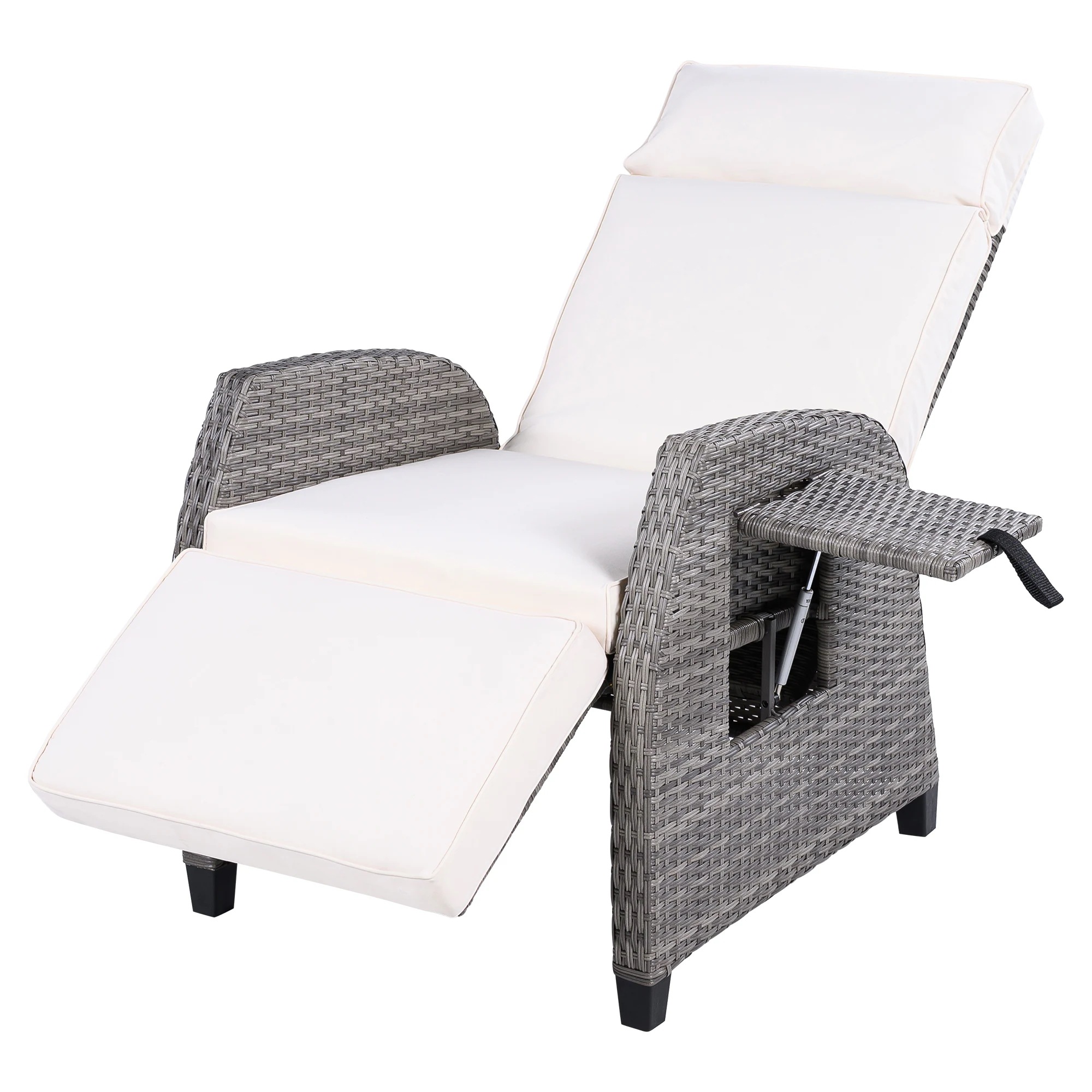 【レビューで 100 ポイント】ラタンベッド サマーベッド ビーチベッド 135度最大リクライニング ガーデンベッド チェア リクライニング デッキチェア 折り畳み プール ガーデンチェア 屋外 ラタ