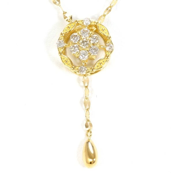 K18 18金 YG イエローゴールド ネックレス ダイヤ 0.20 約69cm ジュエリー 中古