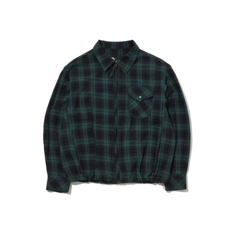ペンフィールド PENFIELD ウォッシュドコットンチェックジップアップシャツ グリーン FS1WJ06U 479772
