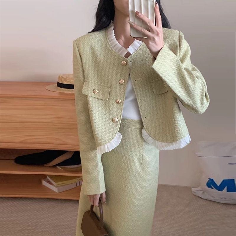 セットアップ ニューデザイン レトロ セット 女 春冬 小香風 セット