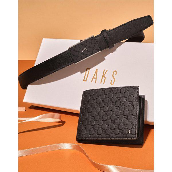 [26SS][財布ベルトセット] ブラック ルイス DDパターン オートベルト 半財布 セット DBWA6E981BK