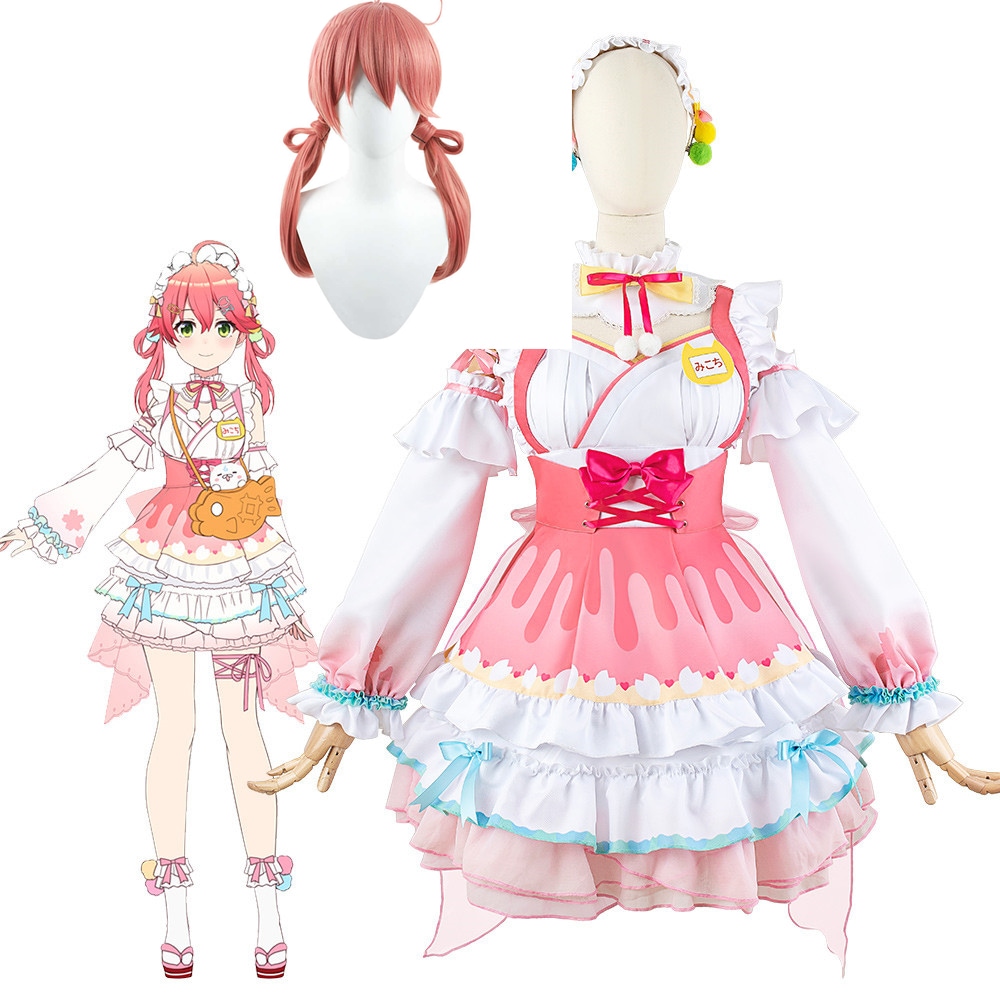 バーチャル YouTuber Vtuber ホロライブ さくらみこ コスプレ衣装 ウィッグ 追加可　仮装　変装　お祭り