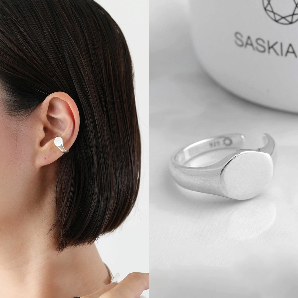 Saskia Diez サスキアディッツ イヤーカフ SIGNET EARCUFF SMALL レディース ピンキーリング アクセサリー SILVER