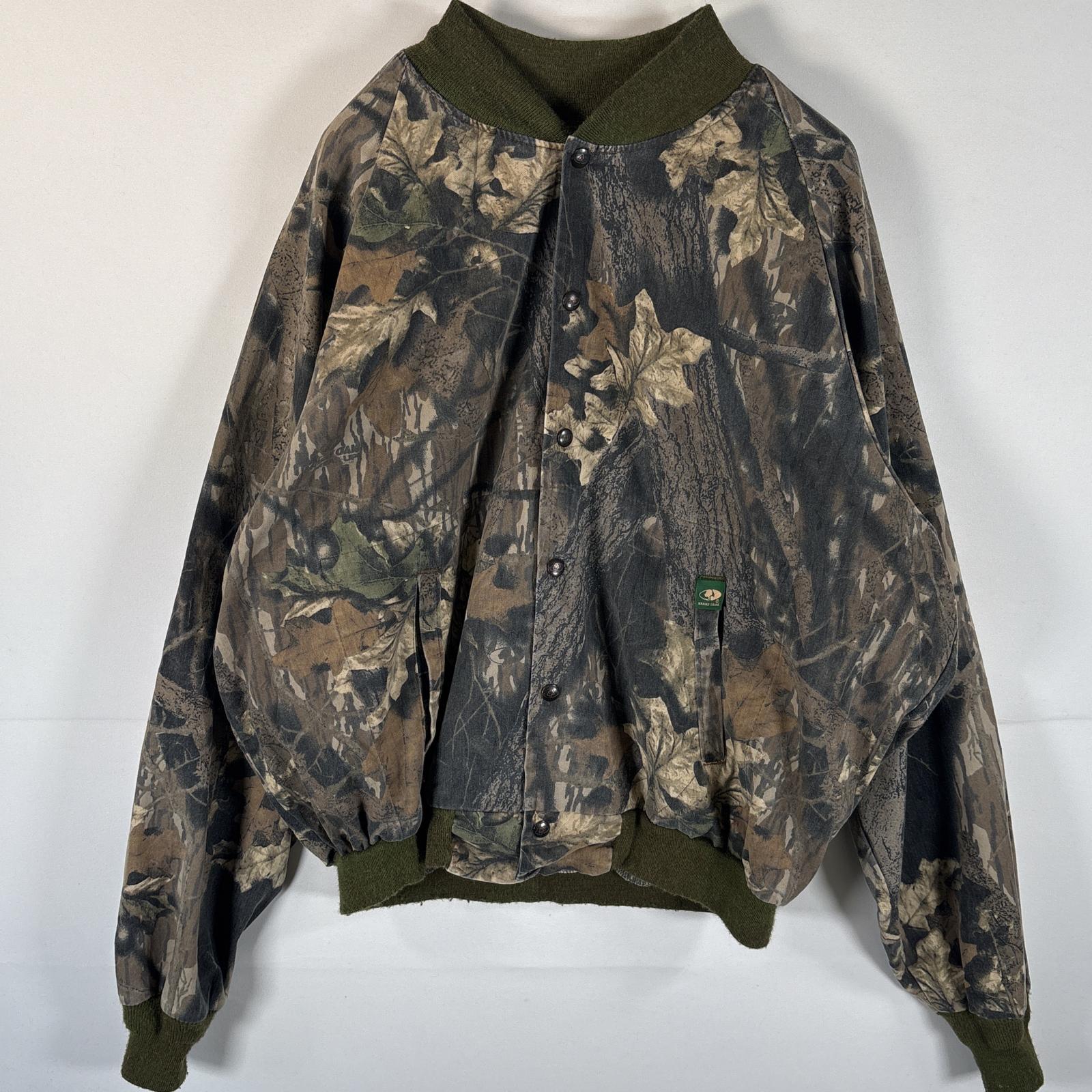 古着 90s/90年代 MOSSY OAK USA製 コットンジャケット リアルツリーカモフラ柄 ブルゾン スナップボタン マルチカラー メンズ