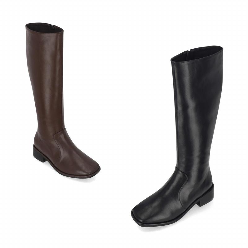 [シークレット特価] インテンス 女性 スクエア スリム ロングブーツ 3.5cm LCWL13I34V