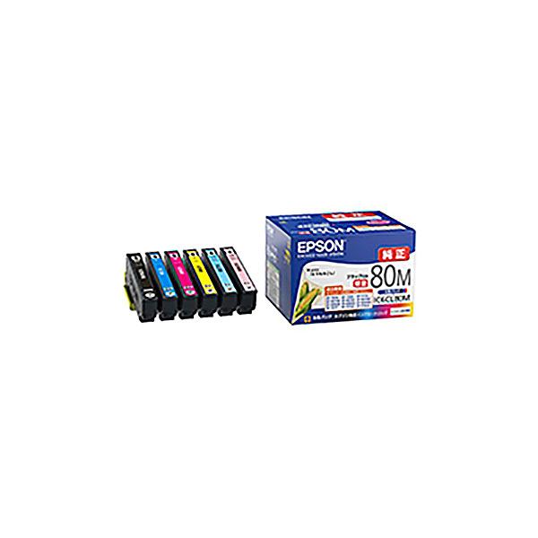 (業務用3セット) (純正品) EPSON エプソン インクカートリッジ/トナーカートリッジ (IC6CL80M 6色パック) 黒のみ増量/80L