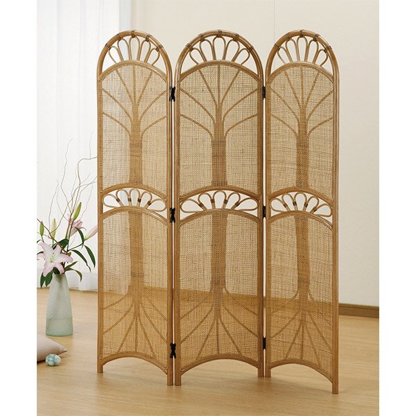 衝立 3連 ラタン パーテーション 籐家具 高さ150cm