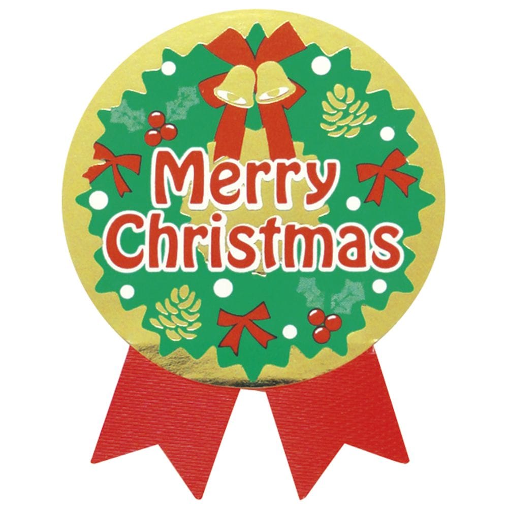 （まとめ買い）ササガワ ギフトシール Merry Christmas 100片入（4片x25シート） 22-4037 [x3]