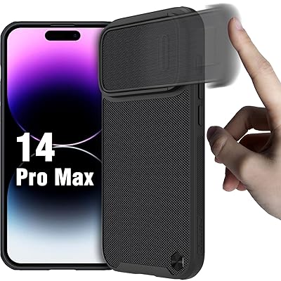 Nillkin iphone14promaxケース カメラレンズ保護 半自動スライドカバー アイホン 14 pro max ケース 軽量 バー ワイヤレス充電対応 ストレス解消をする (ナイロン繊維