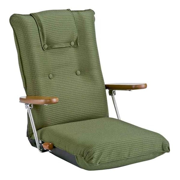 ポンプ肘式座椅子 UGUISU（うぐいす） ハイバック/リクライニング/GR YS-1075D GR