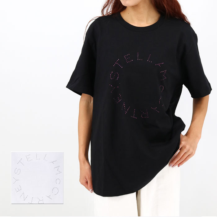6J0158 3SPX38 レディース半袖Tシャツ ラインストーン ディアマンテ ロゴTシャツ クルーネック SS TEE