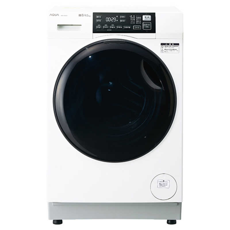 アクア　AQUA　ドラム式洗濯乾燥機 (左開き) 洗濯8.0kg 乾燥4.0kg ヒーター乾燥(水冷・除湿タイプ) ホワイト　AQW-D8A-L-W（標準設置無料）