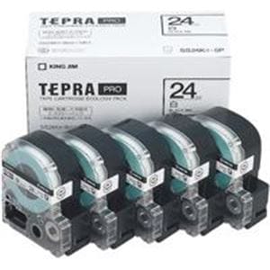 キングジム テプラ PROテープ/ラベルライター用テープ (幅：24mm) 5個入り SS24K-5P ホワイト(白)