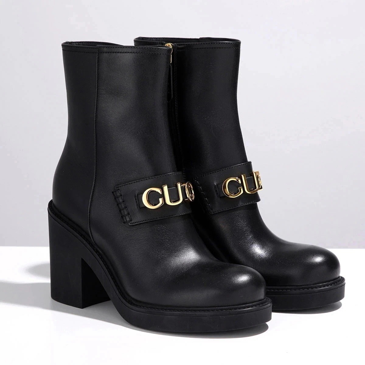 GUCCI グッチ ショートブーツ 750538 17K00 レディース ロゴ アンクルブーツ レザー シューズ 靴 1000/BLACK