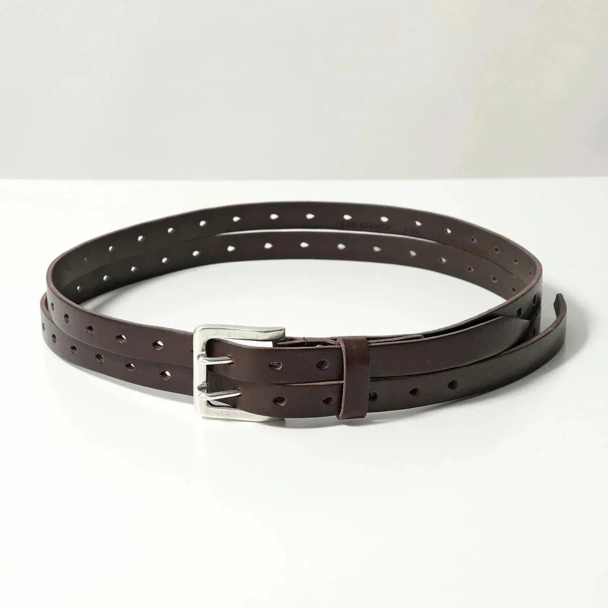 OUR LEGACY アワーレガシー ベルト SPLIT BELT A42484O メンズ レザー 2連 スクエアバックル OILY-BROWN-LEATHER