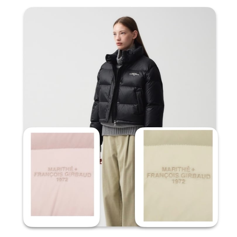 Marithe )W BASIC DUCK DOWN CROP PUFFER3色 Wベーシックダックダウンクロップパフ3color