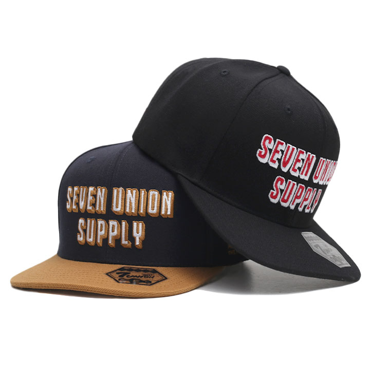 7union キャップ メンズ 春夏秋冬用 全2色 大きいサイズ セブンユニオン 帽子 深め フラットバイザー スナップバックキャップ 切り替え バイカラー