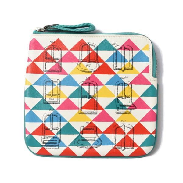 ポーチ/マルチポーチ/コインケース HERMES カレ ポケット マルチカラー/ナポリイエロー