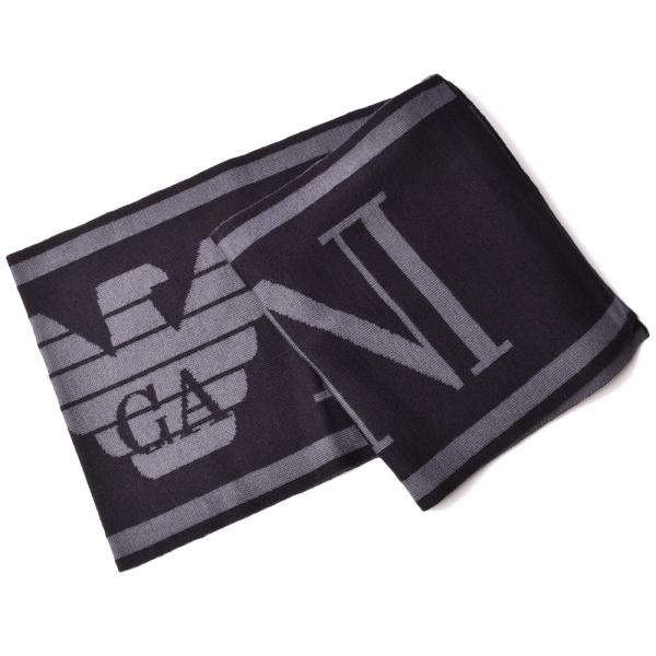 エンポリオアルマーニ マフラー/ウインタースカーフ/ストール EMPORIO ARMANI　ロゴ ブラック 6Z1409 1MA1Z F949