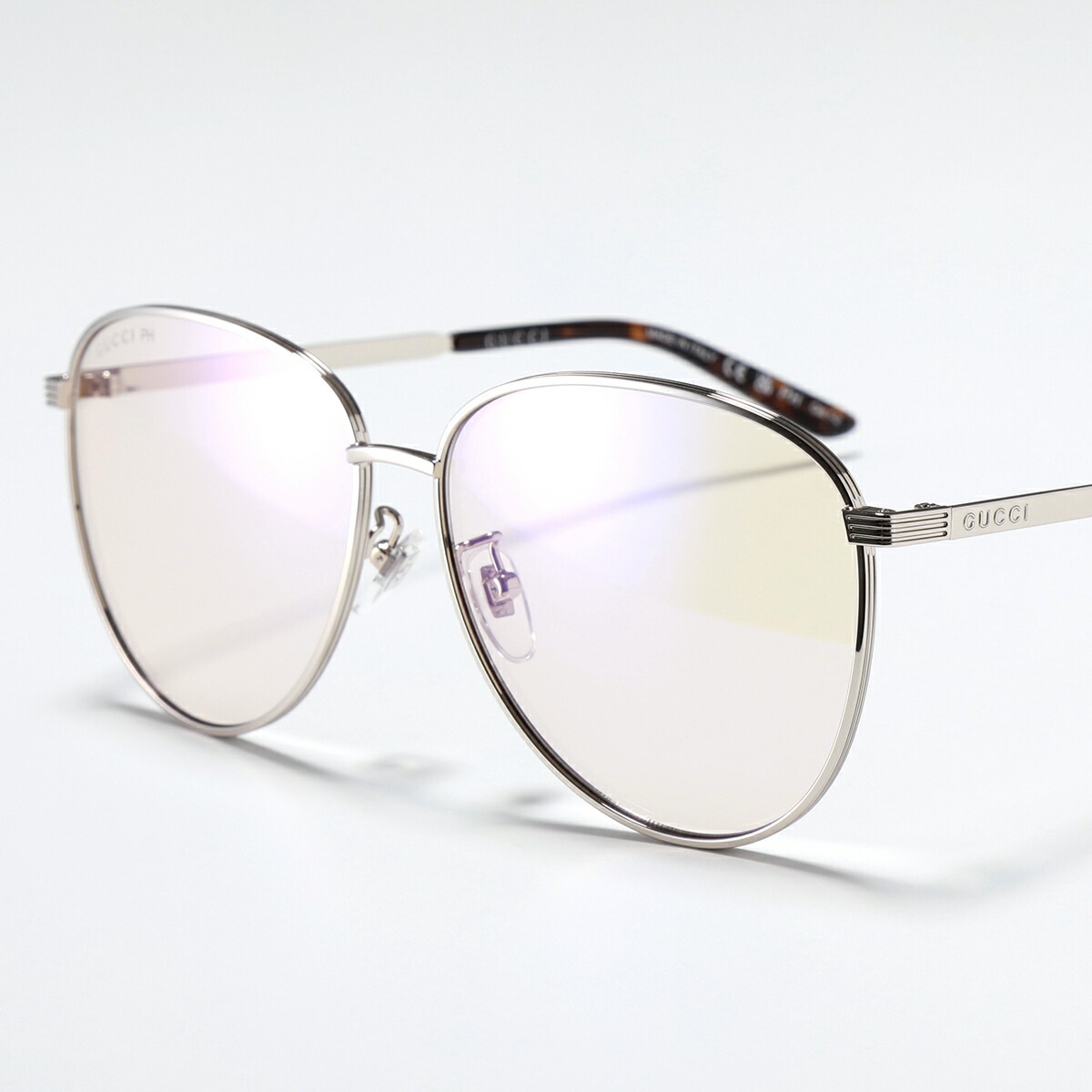 GUCCI グッチ サングラス GG0945SA レディース ティアドロップ型 アジアンフィット メガネ 眼鏡 ロゴ アイウェア 005/SILVER-SILVER-YELLOW