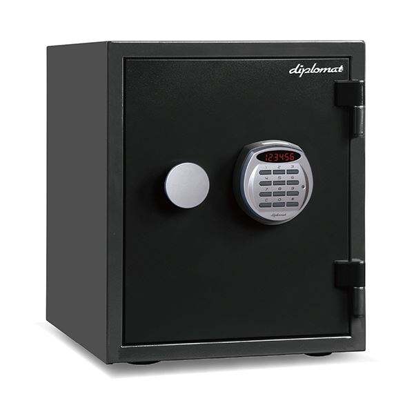 ディプロマット クリスタルシリーズ耐火/耐水デザイン金庫 25L ブラック 1台