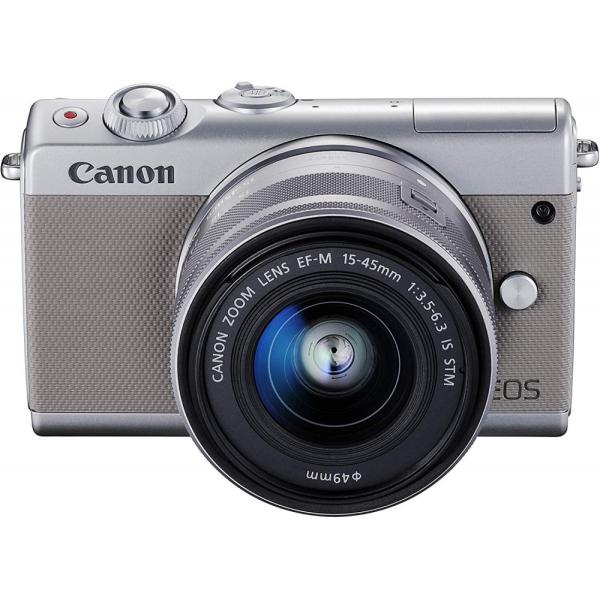 【中古】キヤノン Canon EOS M100 EF-M15-45 IS STM レンズキット グレー EOSM100GY1545ISSTMLK SDカード付き