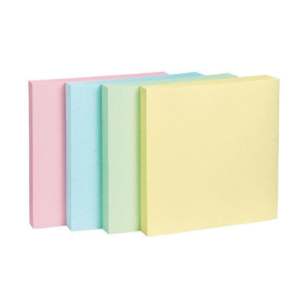 （まとめ）TANOSEE ふせん 75x75mm 4色混色 1パック（10冊）[x5セット]
