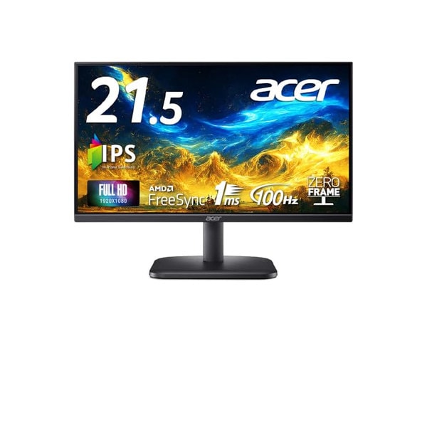 Acer スタンダードモニター 21.5インチ IPS フルHD 100Hz 1ms HDMI D-Sub15ピン AMD FreeSync EK221QE3bi 12,021円
