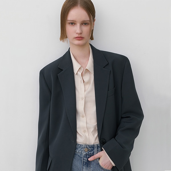(JK-3015)ESSENTIAL WIDE SET-UP JACKET