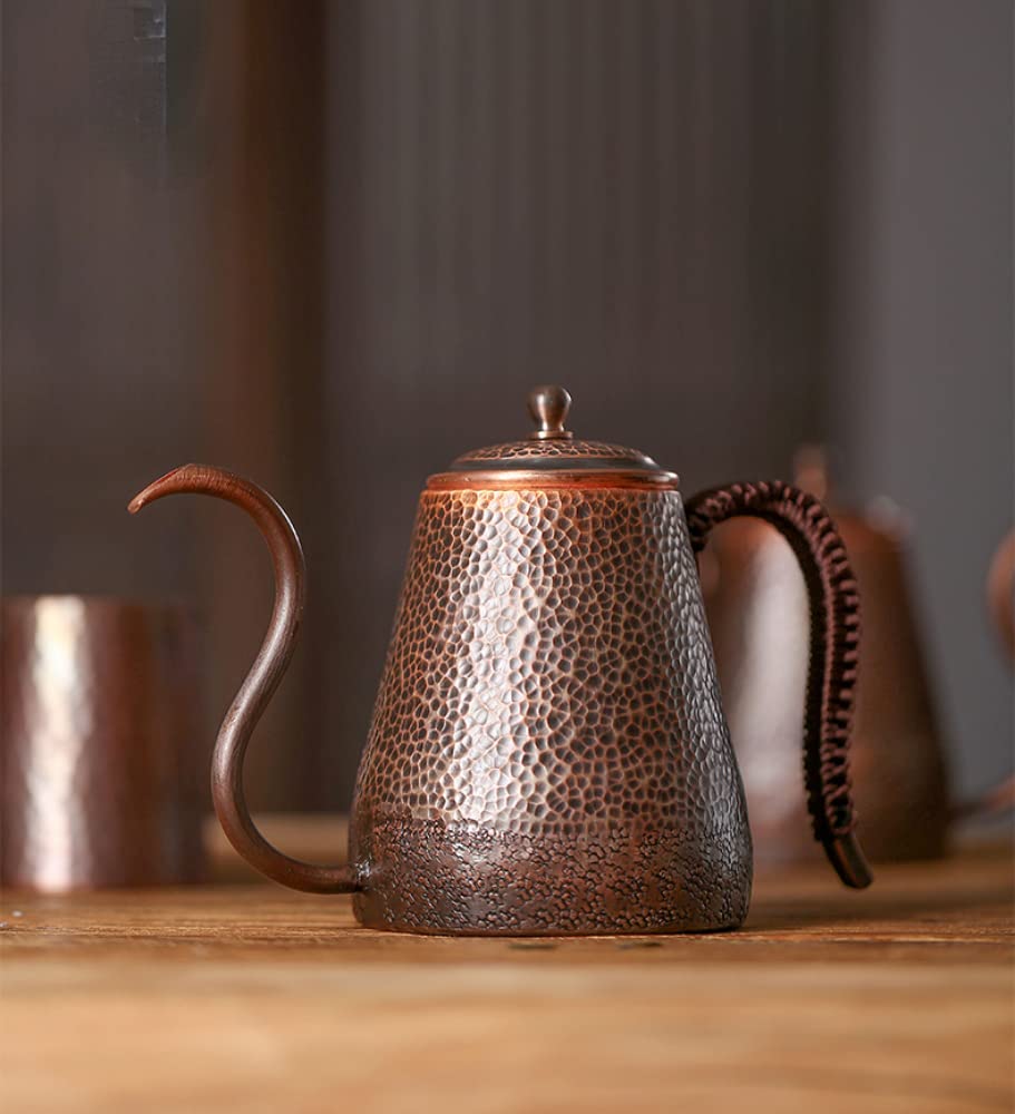 MagVIVACEの手作り銅ケトル 細い首のヨーロピアンスタイルティーポット 550ml ブロンズ