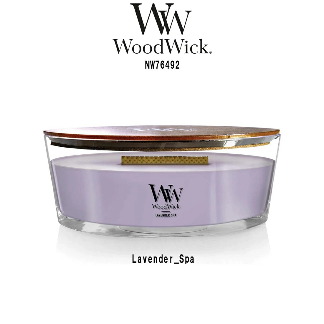 WoodWick アロマキャンドル 【ブランド箱なし】 ハースウィック ラベンダースパ フローラル ユーカリ 燃焼音 ギフト Lavender Spa NW76492