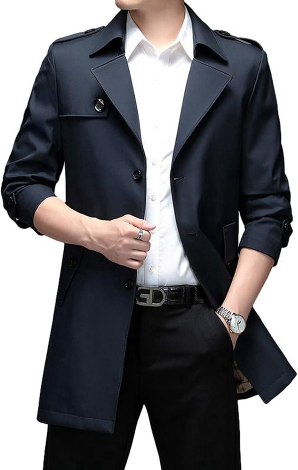 メンズ スプリングコート 春秋 ジャケット ビジネス 通勤 テーラードカラー ジャケット スリム 紳士服 アウター ハーフ丈コート カジュアル 防風 おしゃれ 裏地付き 大きいサイズ