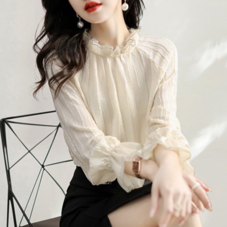 トップス デート シャツ ブラウス カットソー 袖あり 長袖 かわいい 大人可愛い きれいめ シンプル カジュアル 大人 上品 おしゃれ お洒落 かっこいい 大人女子 こなれ感 個性的 エレガント