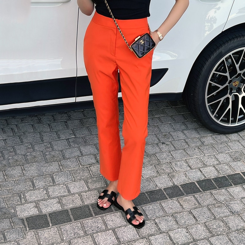 カラースパンクロップパンツ