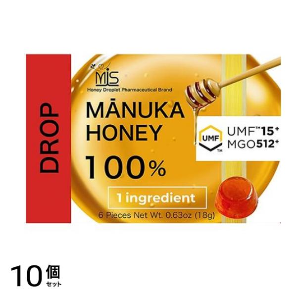MISマヌカハニードロップ UMF15+ はちみつ飴 6粒入 (18g) 10個セット