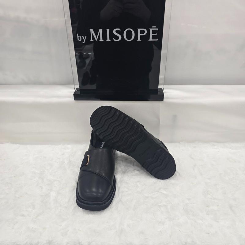 By 女性 三角 バンド ローファー 612HT493DG012 BLACK 4 JJ