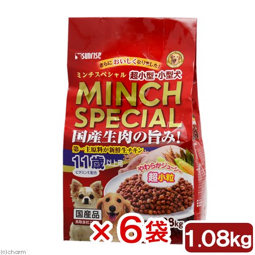 ミンチスペシャル　超小型・小型犬　１１歳以上　１．０８ｋｇ（小分け１０パック）　６袋　ＣＲＣ45―06―30―10―00 5,069円
