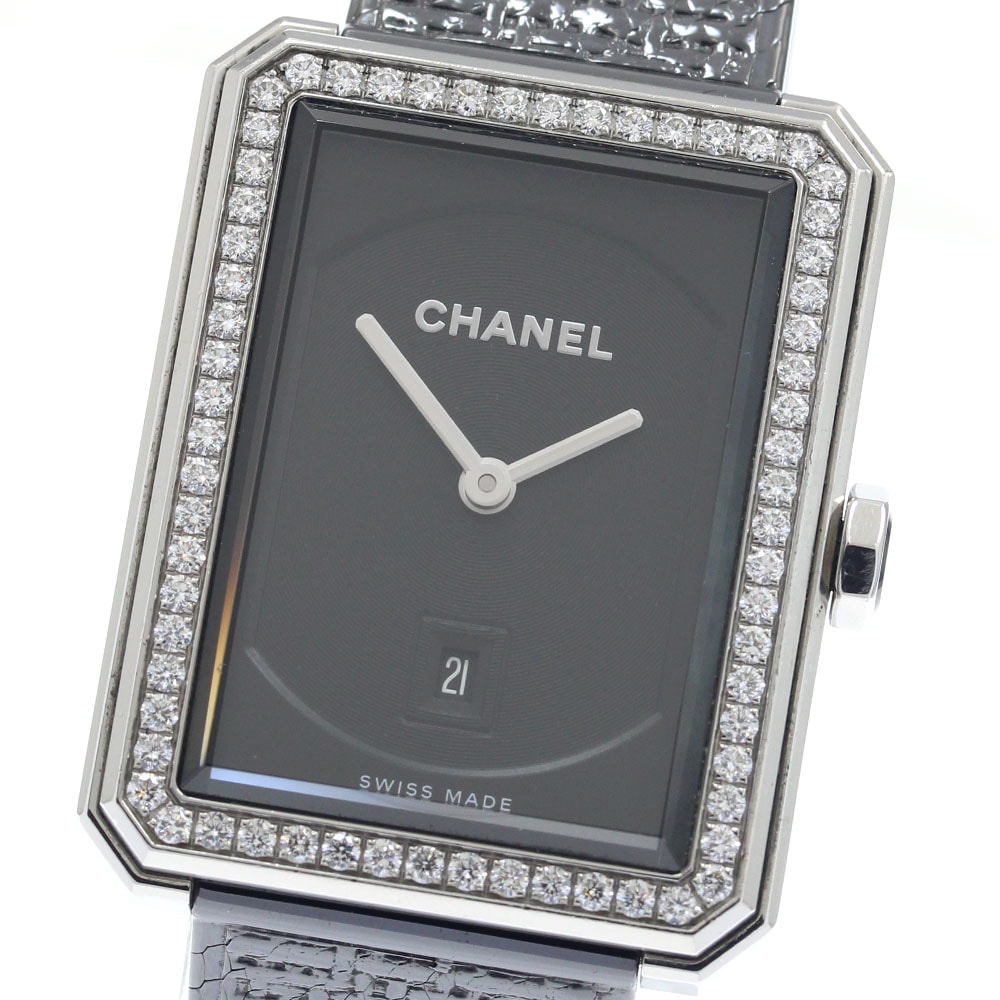 シャネル CHANEL H5318 ボーイフレンド ツイード ダイヤベゼル クォーツ ボーイズ _942721【中古】