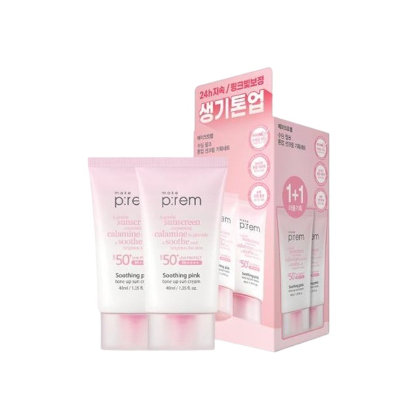 [1+1]スージング ピンク トーンアップ 日焼け止め, 40ml