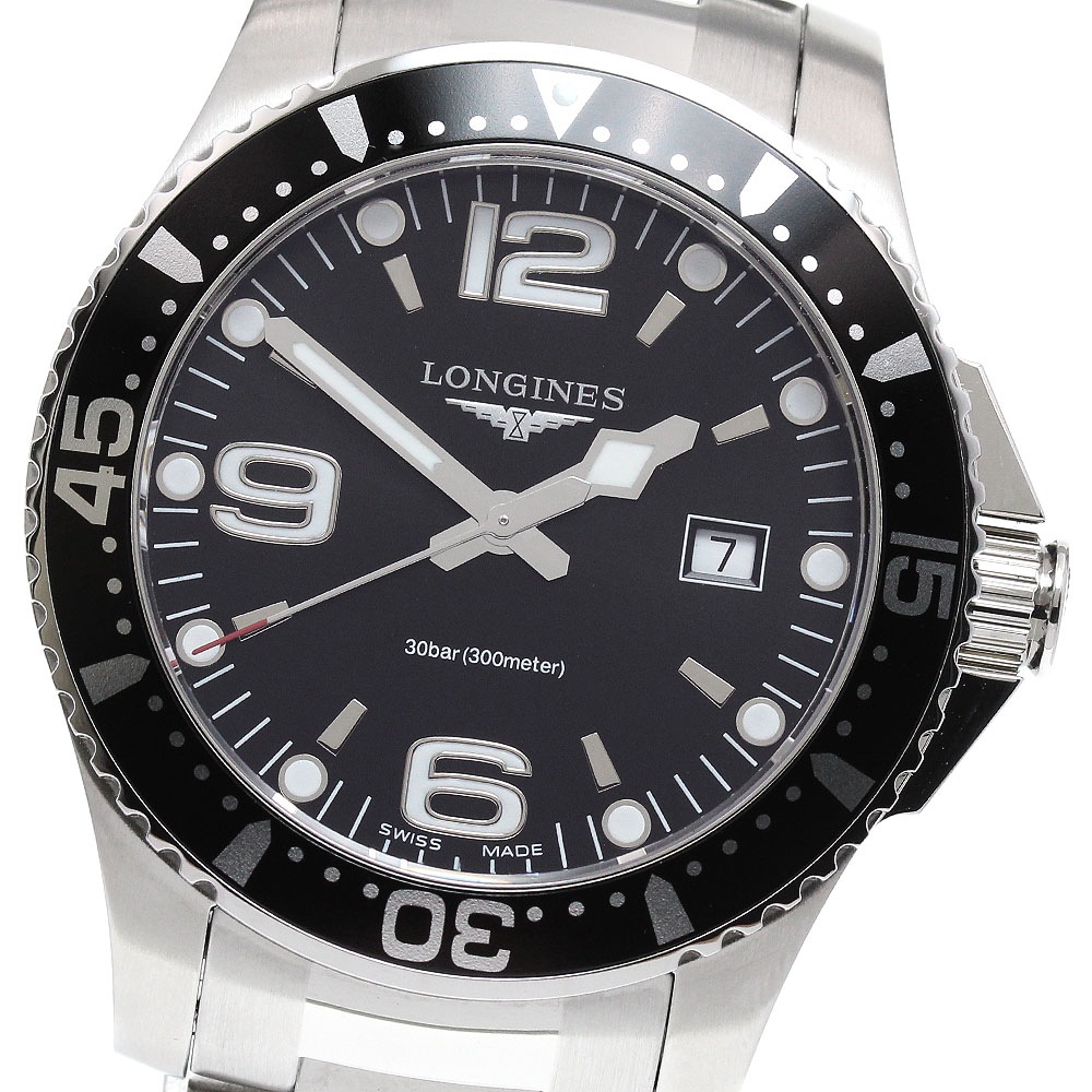 ロンジン LONGINES L3.730.4 ハイドロコンクエスト デイト クォーツ メンズ 良品 箱・保証書付き_848465【中古】
