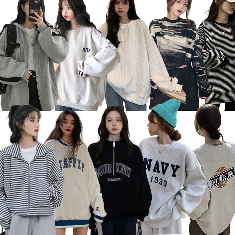 大人気！ 特偭 2025春 超安值パーカー トレーナー 長袖 韓国ファッション レディース 長袖 Tシャツ カットソー