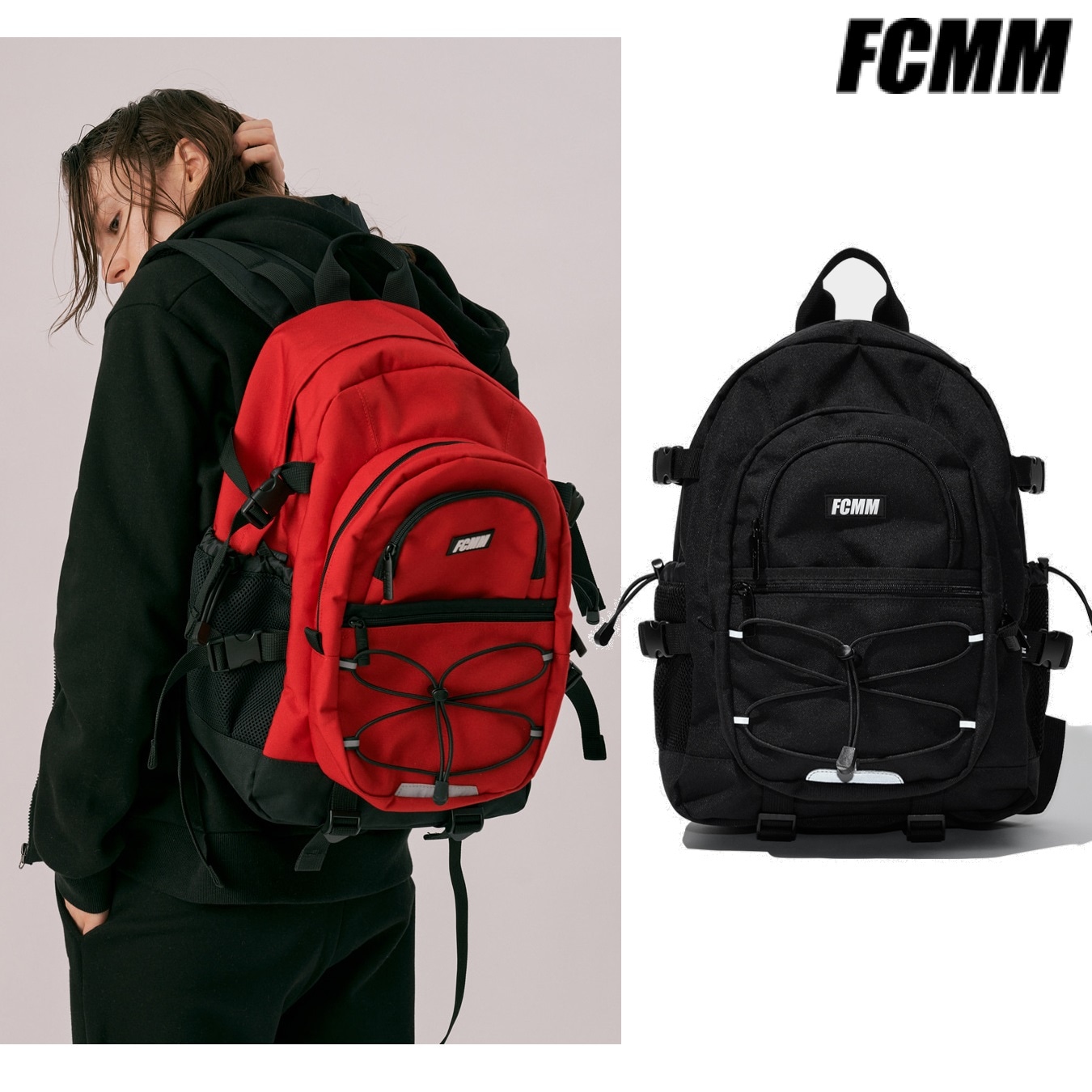 Utility glamping backpack 2色 新学期 カジュアルバッグ 新商品 韓国人気 日常用 旅行用 男女共用 日常服