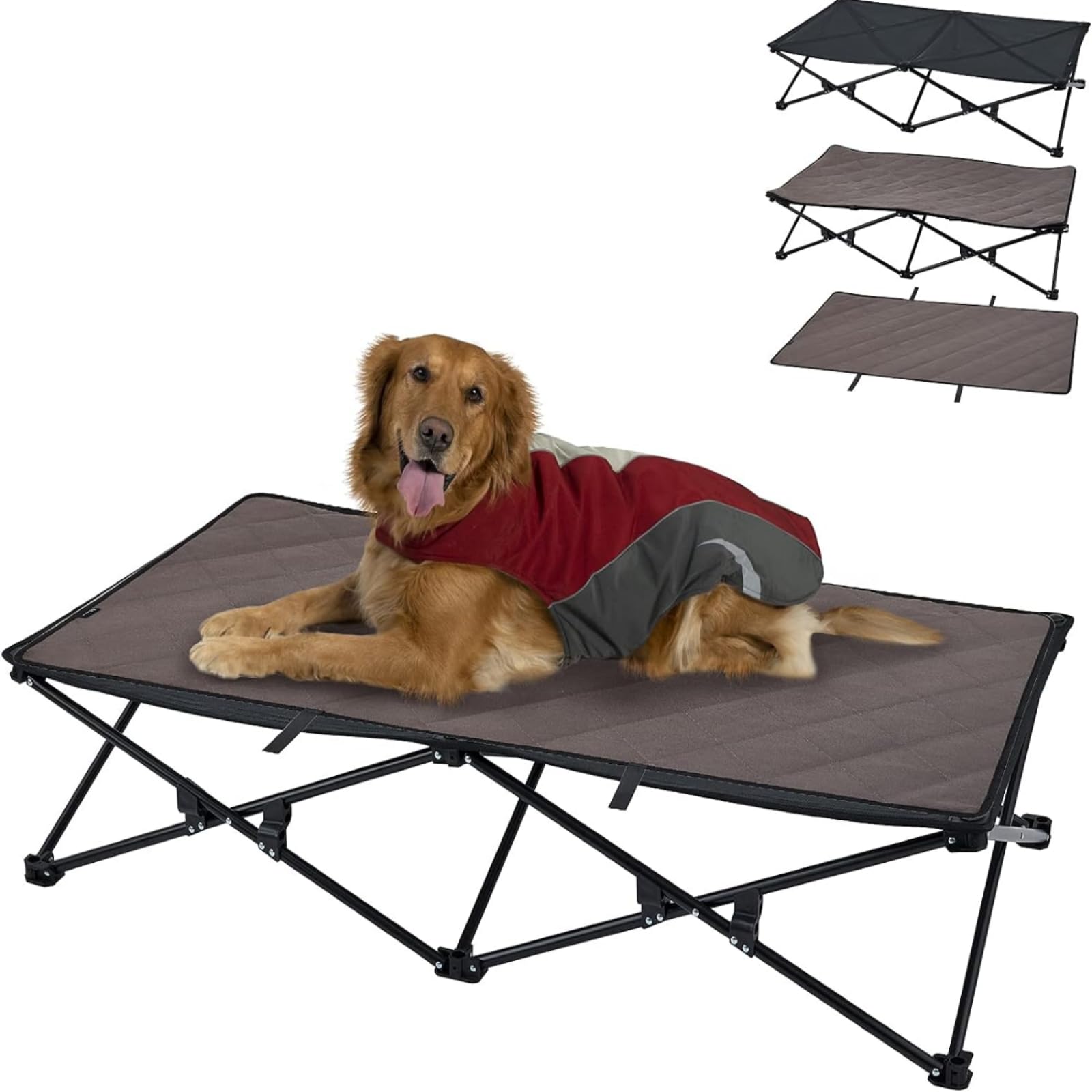 KingCamp ドッグコット 犬用ベッド ペットベッド アウトドア 折りたたみ 洗える ベッド クッション 付き 地面から離れ キャンプ 超大型犬用 XL