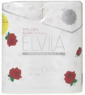 休日限定 エルビラ 4R(ダブル) バラの香り フレグランストイレットペーパー トイレットペーパー