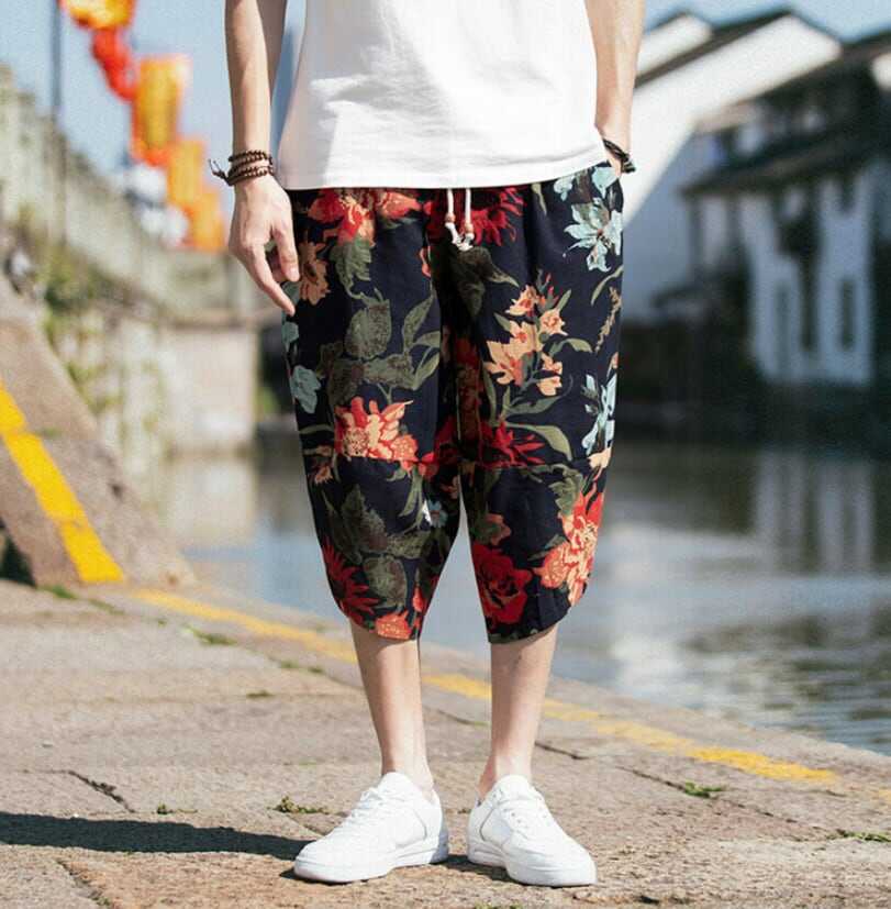 ボトムス パンツ ズボン 部屋着 ルームウェア テーパードパンツ サルエルパンツ 7分丈 ゆったりゆる 綿 カジュアル アジアン エスニック エキゾチック リラックス 花柄 春 夏 秋 10代 20