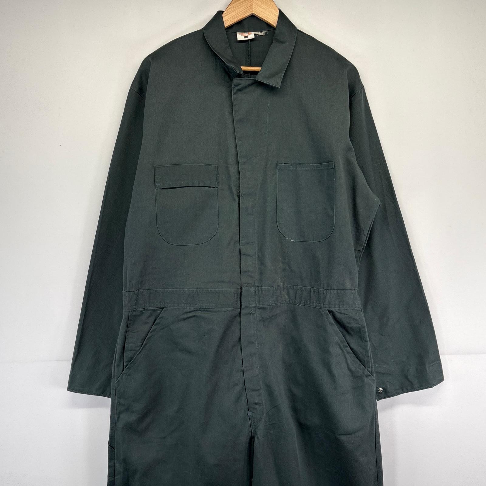 古着 60s/60年代 ヴィンテージ 長袖つなぎ オールインワン ワーク 作業着 タロンジップ TALON グリーン系 メンズ