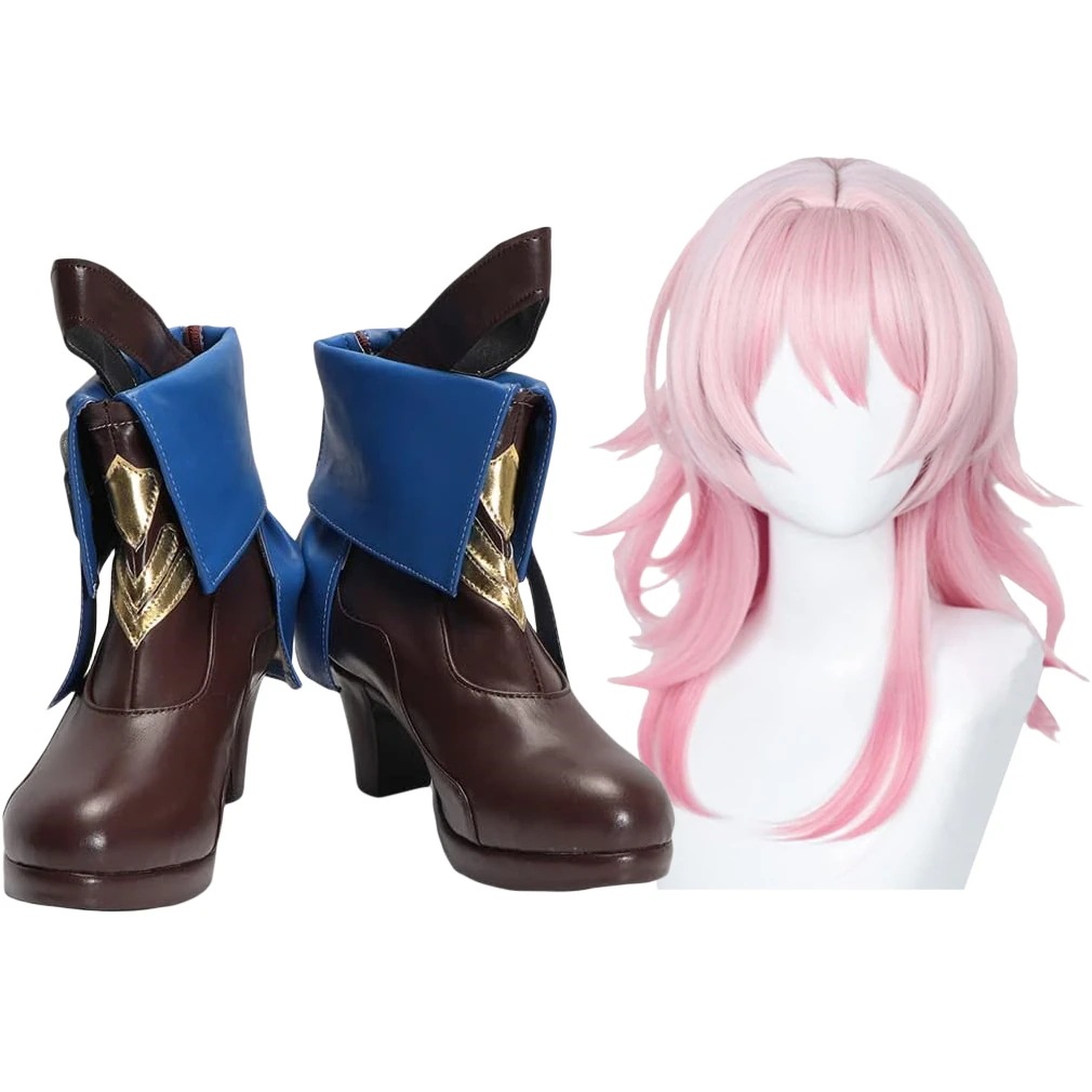 コスプレ靴 三月なのか 崩壊スターレイル ウィッグ付き 崩壊：スターレイル ブーツ 下駄 シューズ 長靴 コスプレ クリスマス ハロウィン