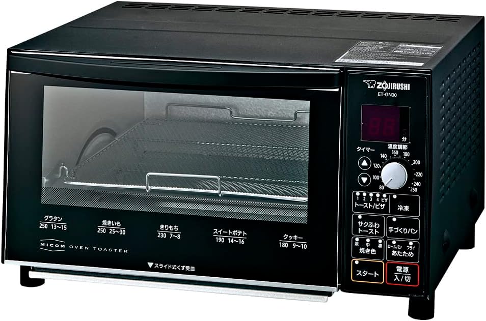 象印マホービン オーブントースター こんがり倶楽部 食パン4枚焼き サクふわトースト マイコン自動コース 温度調整 お手入れカンタン ブラック ET-GN30-BZ 8,614円